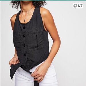 Free People Highway Cruisin' Tie Front Tank Top